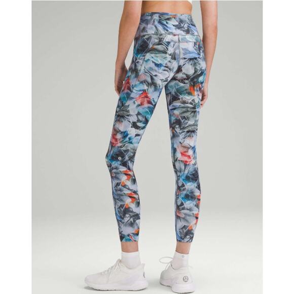 Lululemon Leggings Women 12 Fast and Free High-Rise 25" Luminescent Floral Multi - Picture 4 of 16